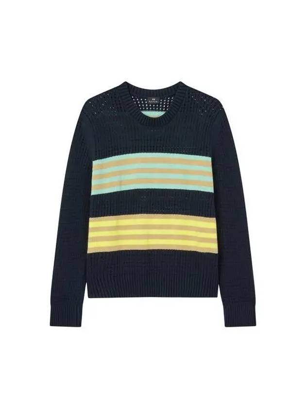 PS Women s Color Matching Striped Net Sweater Navy 271259 - PAUL SMITH - BALAAN 1