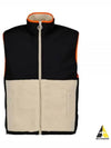 De Coeur Sherpa Hairy Fleece Nylon Canvas Vest Black White - AMI - BALAAN 2