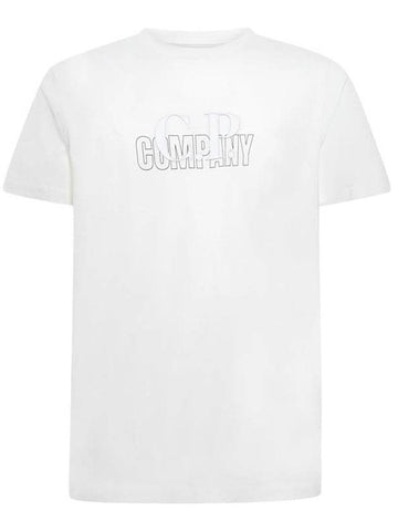 Logo Short Sleeve T-Shirt White - CP COMPANY - BALAAN 1