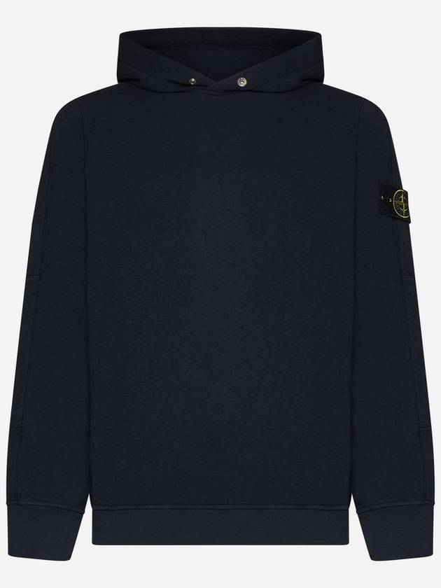 Old Treatment Malfile Fleece Hoodie Navy - STONE ISLAND - BALAAN 2