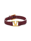 Valentino 3Y2J0M67 LMG U27 J0M67 Garavani V logo leather bracelet - RED VALENTINO - BALAAN 1