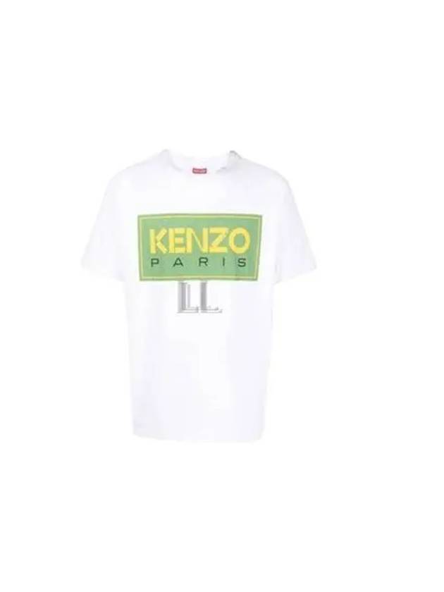 Paris Logo Print Cotton Short Sleeve T-Shirt White - KENZO - BALAAN 2