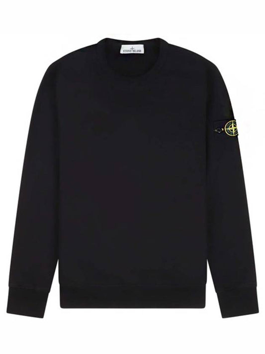 Wappen Patch Crew Neck Cotton Sweatshirt Black - STONE ISLAND - BALAAN 2