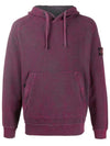 Dust Colour Treatment Hoodie Purple - STONE ISLAND - BALAAN 3