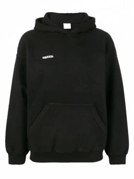 Inside Out Back Patch Logo Hooded Top Black - VETEMENTS - BALAAN 1
