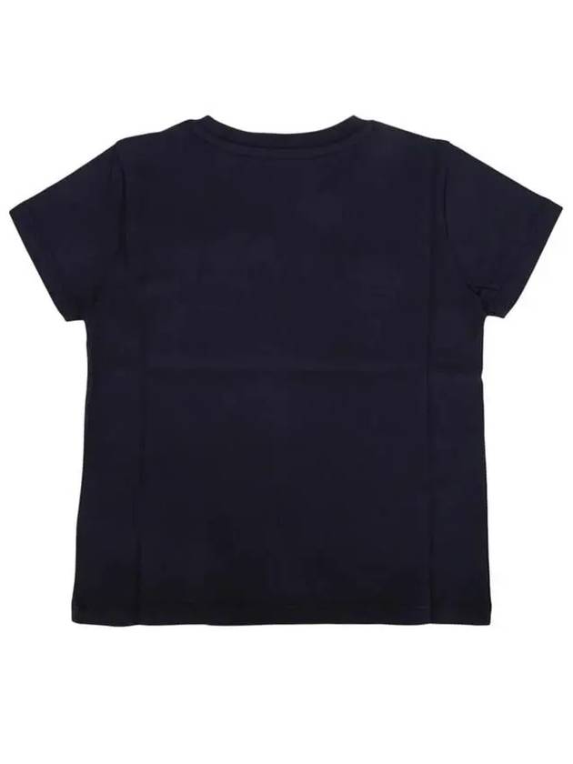 Moncler Kids 8 10 Logo Embroidered Short Sleeve T Shirt Navy - MONCLER - BALAAN 2