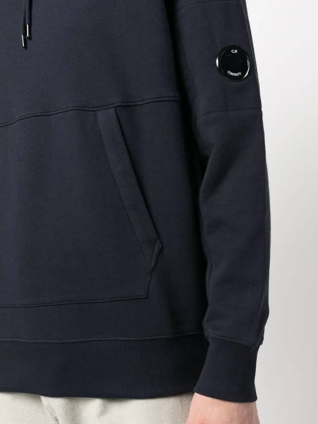 Logo Patch Drawstring Hoodie Navy - CP COMPANY - BALAAN 5