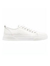 Lace Up Logo Leather Low Top Sneakers White - AMI - BALAAN 1