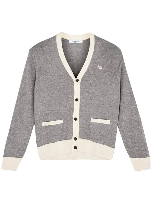 Baby Fox Bicolor Classic Cardigan Melange Grey - MAISON KITSUNE - BALAAN 2