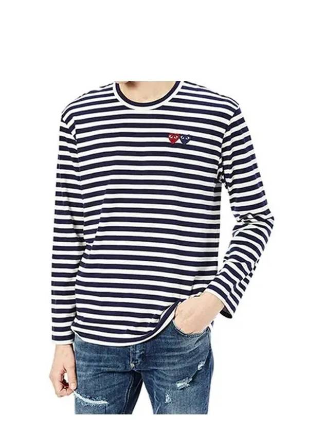 Double Heart Waffen Stripe Tee AX T228 051 - COMME DES GARCONS - BALAAN 3