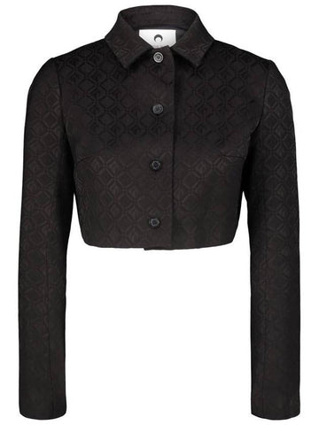 Marine Serre Moon Diamant Jacquard Cropped Jacket Clothing - MARINE SERRE - BALAAN 1