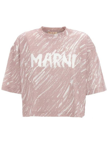 Marni Logo Print Cropped T-Shirt - MARNI - BALAAN 1