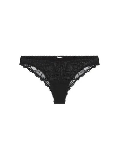 UNDERWEAR Women s Flower Embroidery Brazilian Briefs Black 271300 - EMPORIO ARMANI - BALAAN 1