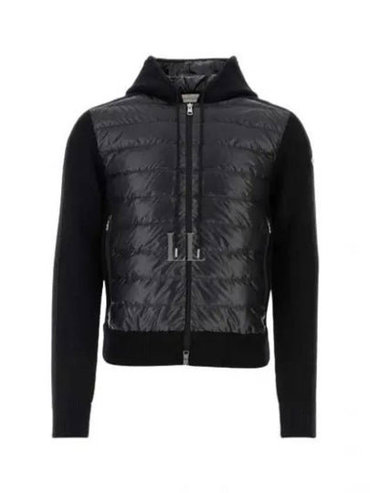 Hooded Padded Cardigan Black - MONCLER - BALAAN 2