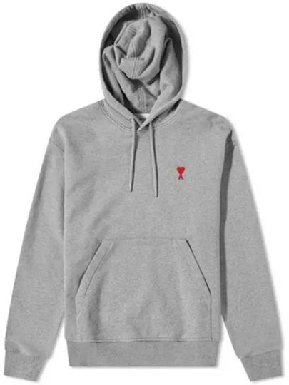 Small Heart Logo Cotton Hoodie Grey - AMI - BALAAN 2