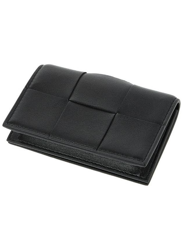 Intrecciato Flap Card Wallet Black - BOTTEGA VENETA - BALAAN 5