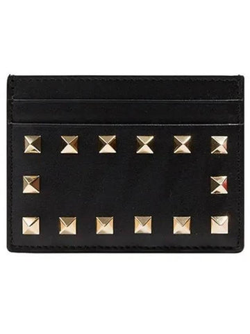 Calfskin Rockstud Card Wallet Black TW2P0486 BOL 16U 270108 - VALENTINO - BALAAN 1