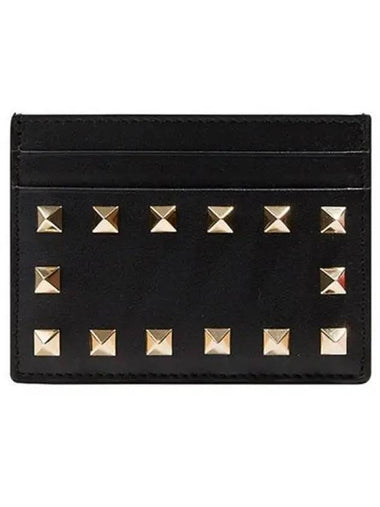 Calfskin Rockstud Card Wallet Black TW2P0486 BOL 16U 270108 - VALENTINO - BALAAN 1