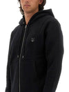 Bold Fox Head Patch Cotton Zip-Up Hoodie Black - MAISON KITSUNE - BALAAN 5