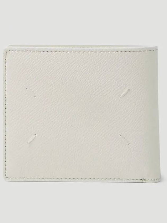 Stitched Bifold Leather Half Wallet White - MAISON MARGIELA - BALAAN 2