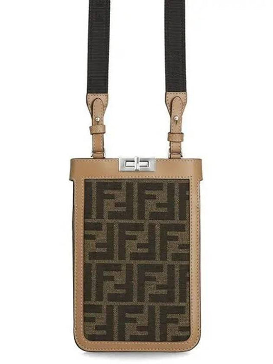 Peekaboo Phone Case Cross Bag Brown - FENDI - BALAAN 2