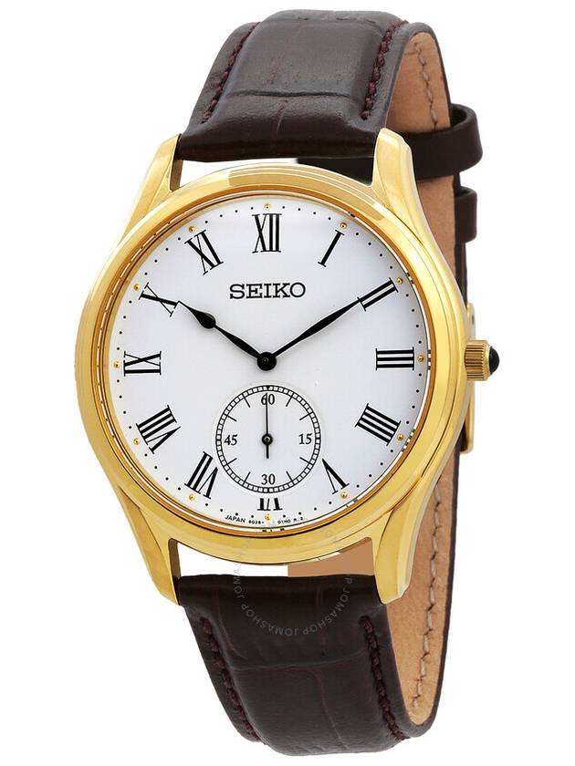 Seiko Quartz White Dial Men's Leather Watch SRK050P1 - SEIKO - BALAAN 1