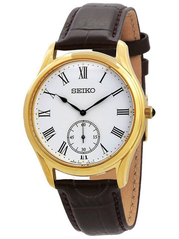 Seiko Quartz White Dial Men's Leather Watch SRK050P1 - SEIKO - BALAAN 1