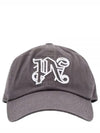 Embroidered Monogram Base Ball Cap Brown - PALM ANGELS - BALAAN 2