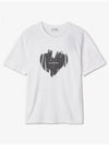 Heart Print Short Sleeve T-Shirt White - SAINT LAURENT - BALAAN 2