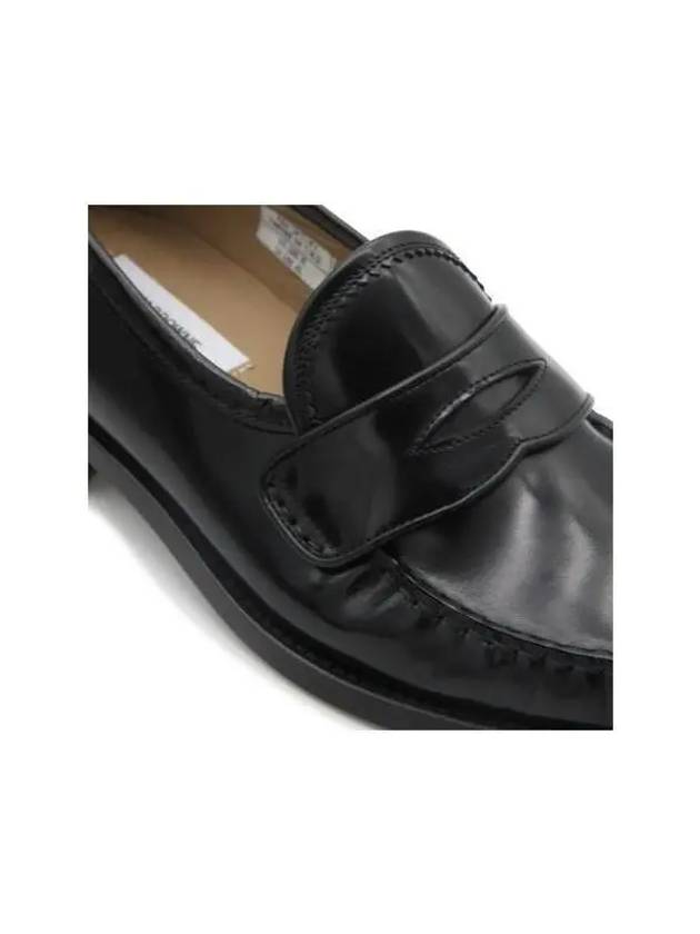 Pleated Leather Penny Loafers Black - THOM BROWNE - BALAAN 5