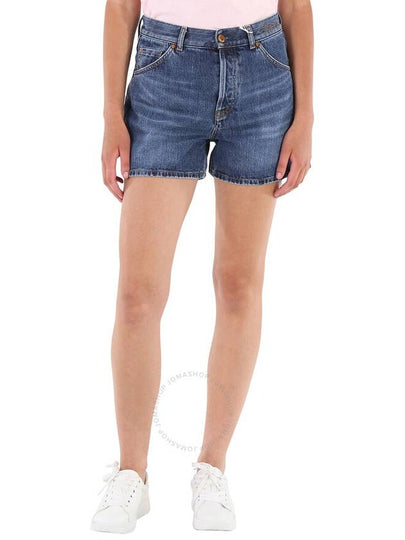 High Waist Denim Shorts Blue - CHLOE - BALAAN 2