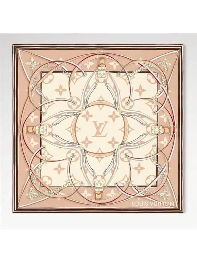 Ultimate Monogram Square 90 Silk Scarf Dune - LOUIS VUITTON - BALAAN 3