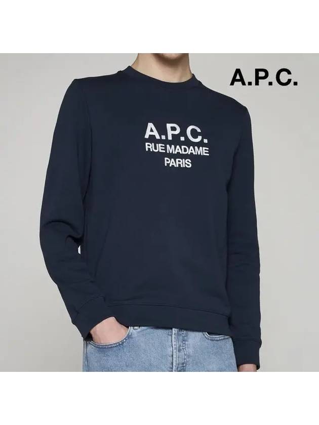 Rufus Embroidery Logo Sweatshirt Navy - A.P.C. - BALAAN 6