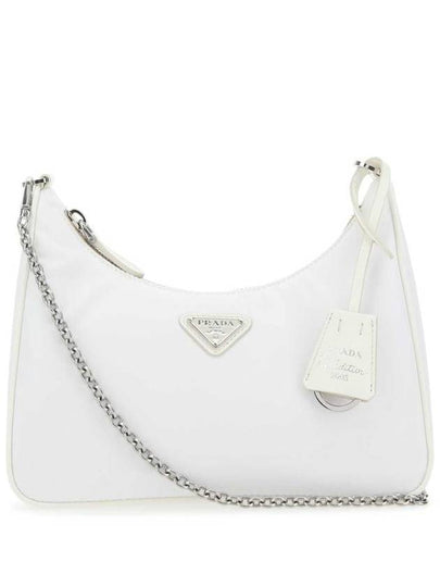 Saffiano Trimmed Re-Nylon Shoulder Bag White - PRADA - BALAAN 2