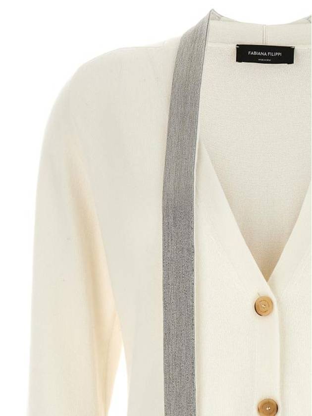 23FW Women's Wool Cardigan MAD223F332H72825 White BPG - FABIANA FILIPPI - BALAAN 3