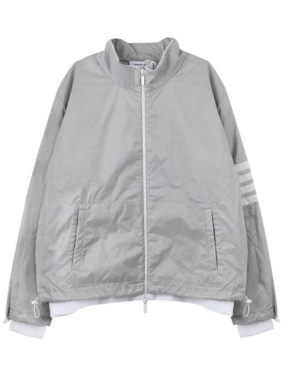 4 Bar Stripe Ripstop Zip-up Jacket Grey - THOM BROWNE - BALAAN 2