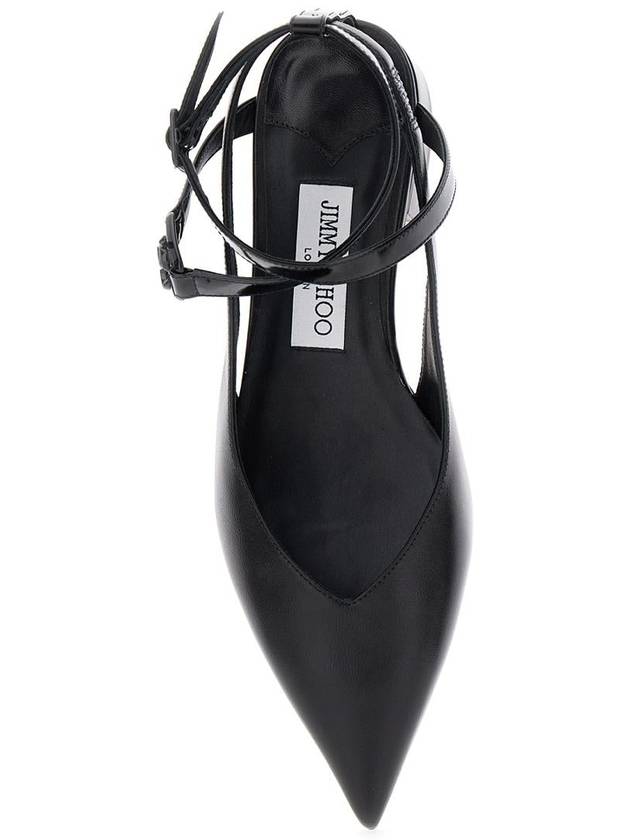 'Jemima' Black Flat Shoes With Logo Detail In Smooth Leather Woman - JIMMY CHOO - BALAAN 4