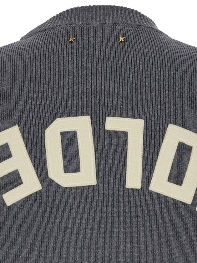 Men's Back Logo Round Knit Top Dark Gray - GOLDEN GOOSE - BALAAN 4