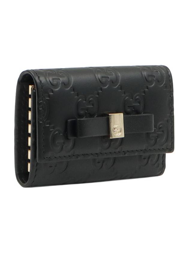 Black GG Micro Cima Leather Folder Key Holder 388682 - GUCCI - BALAAN 4