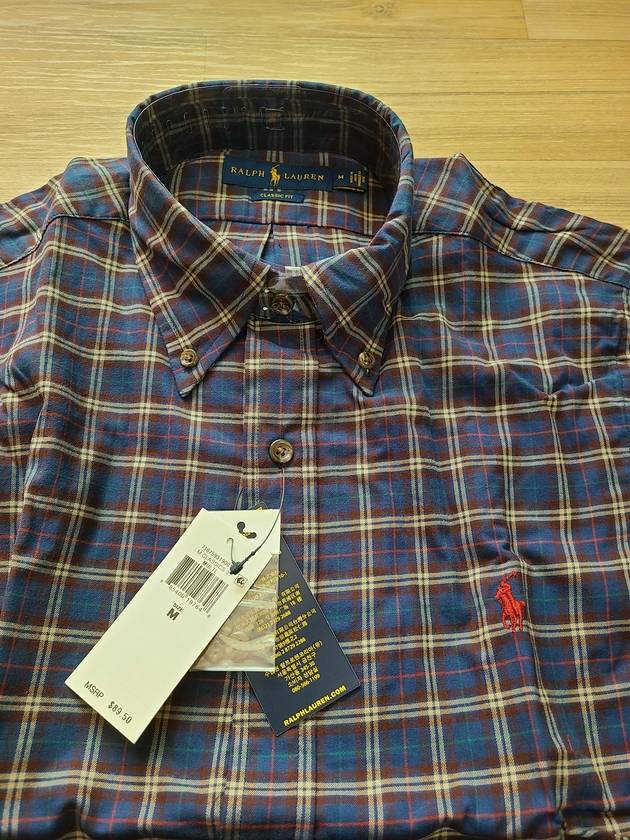 Classic Fit Plaid Twill Long Sleeve Shirt Navy - POLO RALPH LAUREN - BALAAN 8