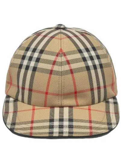 Check Cotton Ball Cap Beige - BURBERRY - BALAAN 2