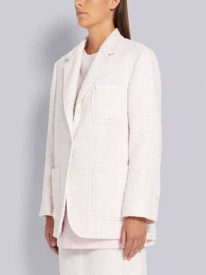 Hop Sack Check Tweed Crop Jacket Pink - THOM BROWNE - BALAAN 2