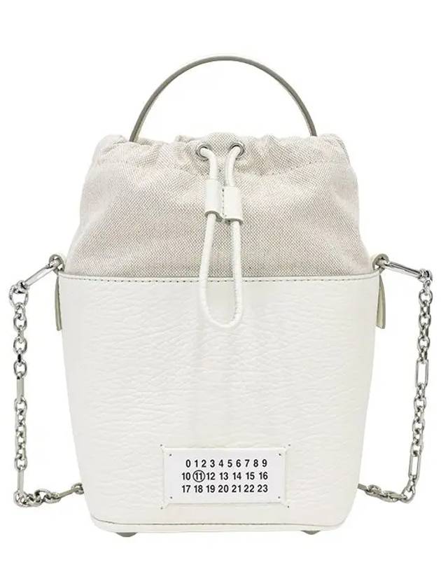 5AC Number Logo Texture Leather Bucket Bag Ivory - MAISON MARGIELA - BALAAN 2