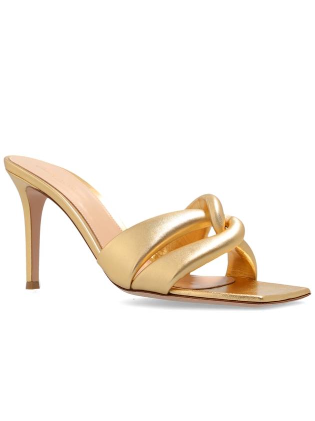 Gianvito Rossi Heeled Mules Amour, Women's, Gold - GIANVITO ROSSI - BALAAN 4