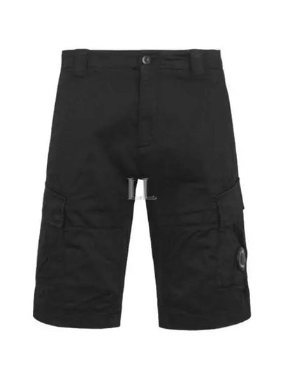 Men's Stretch Satin Lens Cargo Shorts Black - CP COMPANY - BALAAN 2