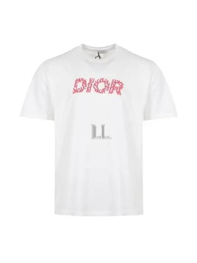 Italic Coral Relaxed-Fit Short Sleeve T-Shirt White - DIOR - BALAAN 2