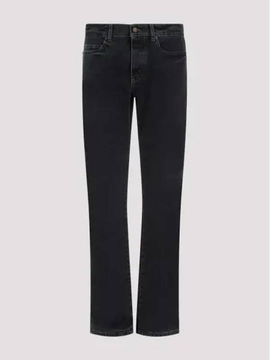 Classic Slim Cut Cotton Straight Jeans Black - SAINT LAURENT - BALAAN 2