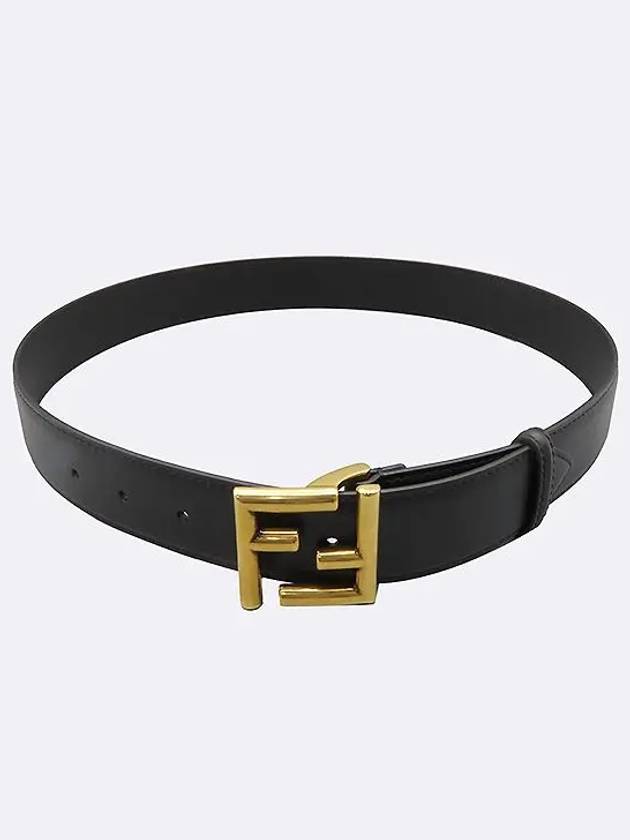 Unused 8C0649 Black leather gold plated FF logo belt - FENDI - BALAAN 3