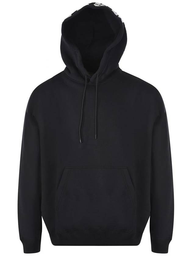 Maxi Logo Cotton Hoodie Black - MSGM - BALAAN 3