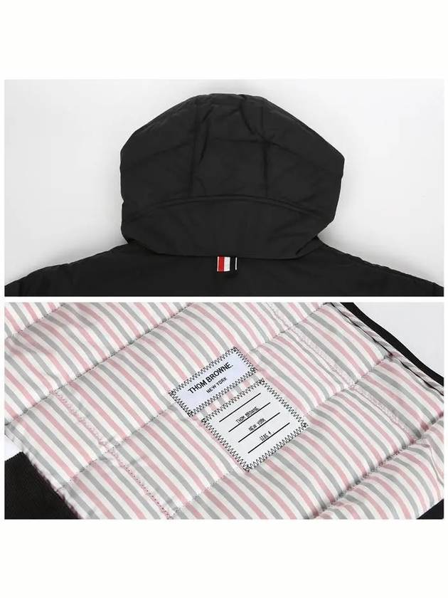 Poly Twill Rib 4-Bar Down Hoodie Jacket Charcoal - THOM BROWNE - BALAAN 8